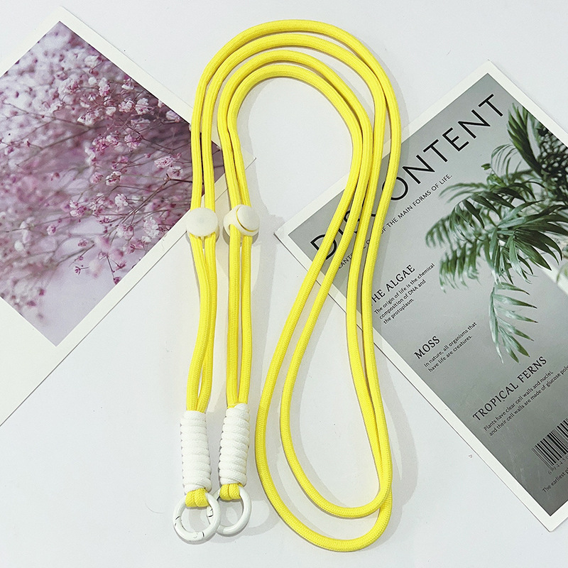 Cordon long réglable-cordon jaune noeud blanc