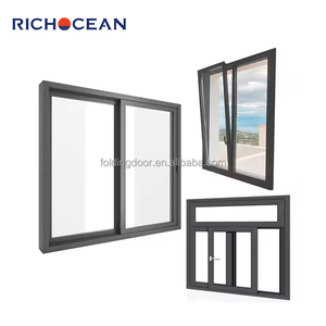 Windproof Modern Design Oem Aluminum <strong>Windows</strong> Double Tempered Glass Customized Sliding <strong>Window</strong> with Mosquito Net - Product Image 2