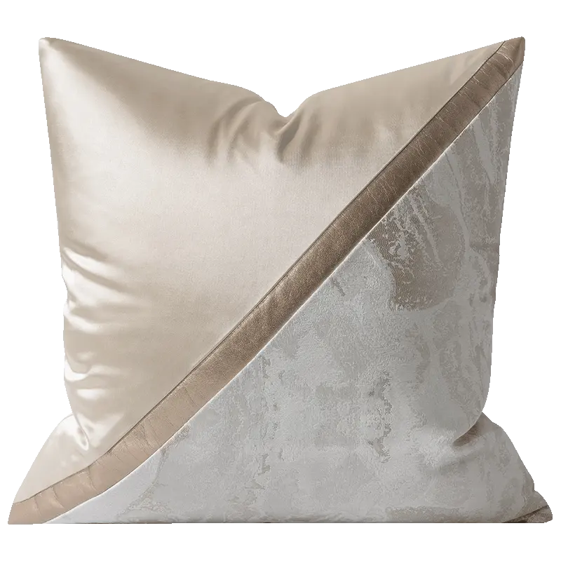 Funda de almohada de imitación de cuero, funda de almohada decorativa de retales de color dorado y gris con tinta de mármol abstracta