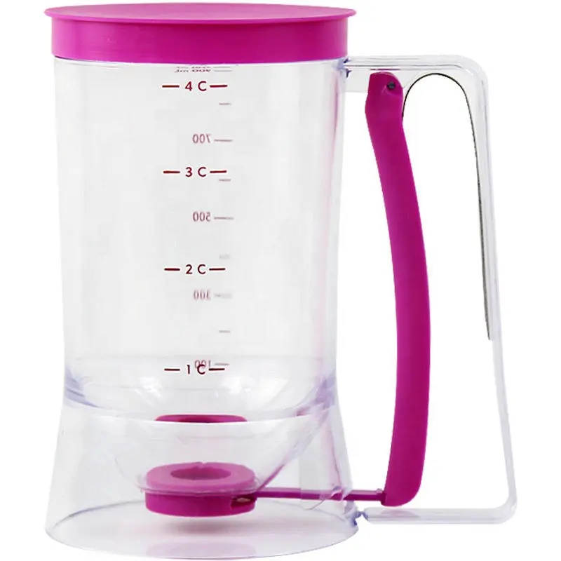 Medição doméstica Bolo Massa De Cozimento Manual De Plástico Cupcake Panqueca Batter Dispenser