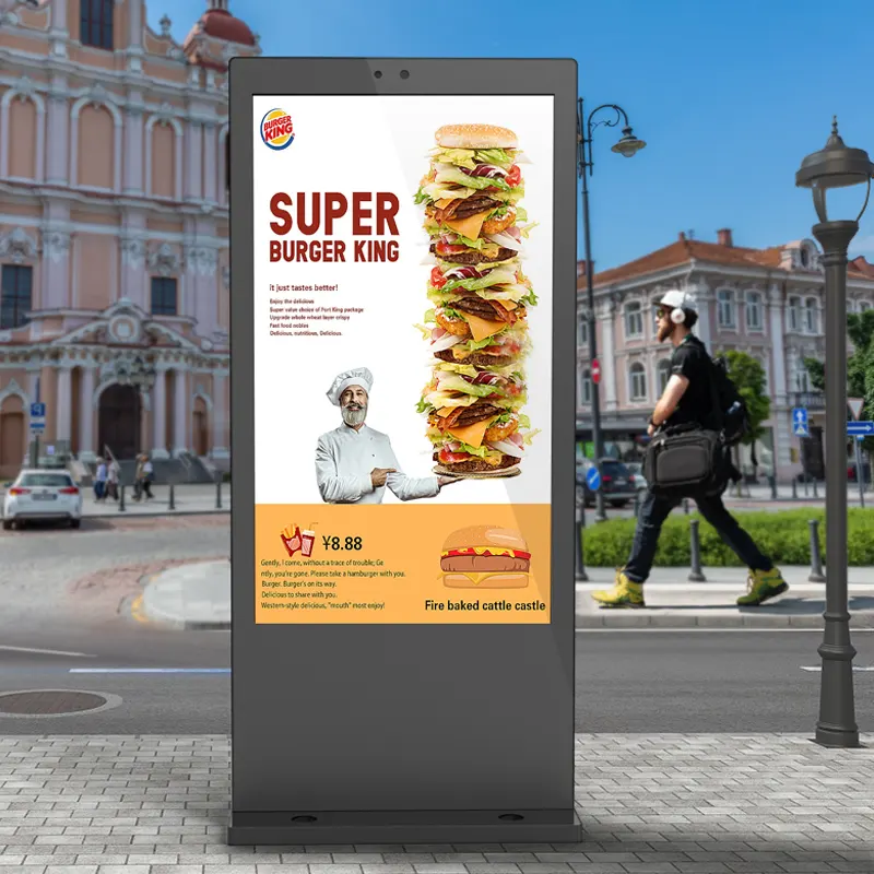 HD LCD Touch ads display signage free stand touch screen totem video digital signage e display outdoor
