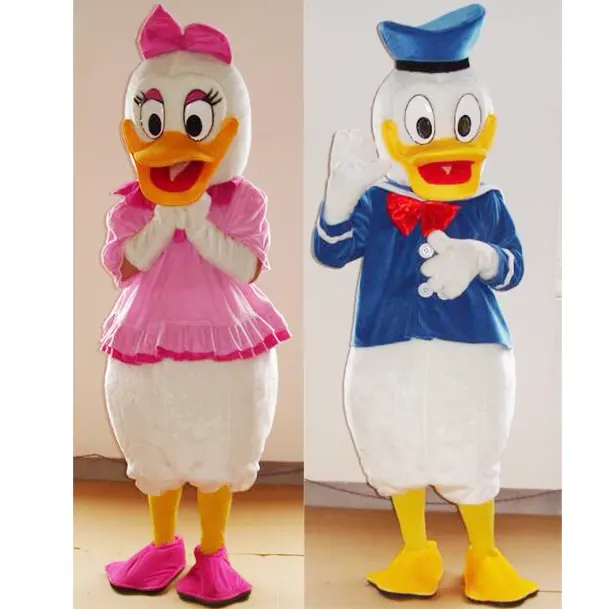 Disfraz de Mascota de dibujos animados, traje de tamaño real de pato, Duffy, novia