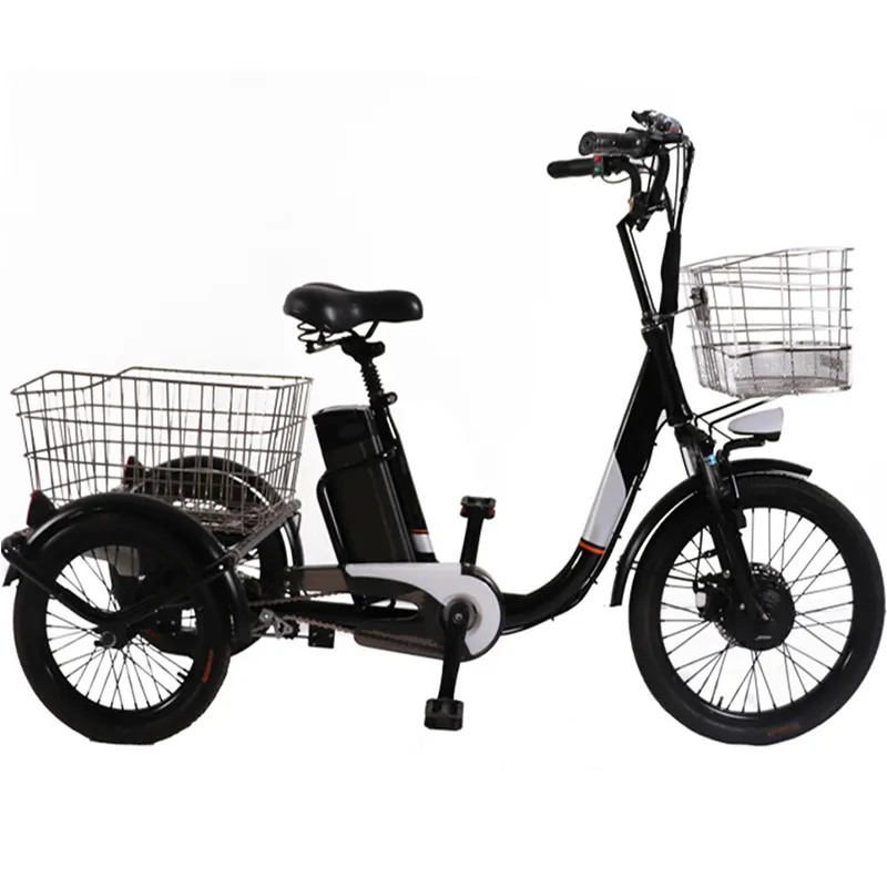 סיטונאי חשמלי למבוגרים לסייע מטען תלת אופן trikes שלוש 3 גלגלים אופני אופניים עם דוושות עבור קניות