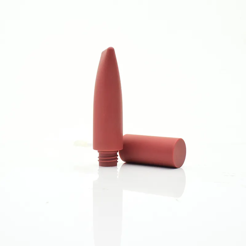 Botella plana giratoria tapa redonda tubo de esmalte de labios moldeo por inyección tubo vacío de esmalte de labios