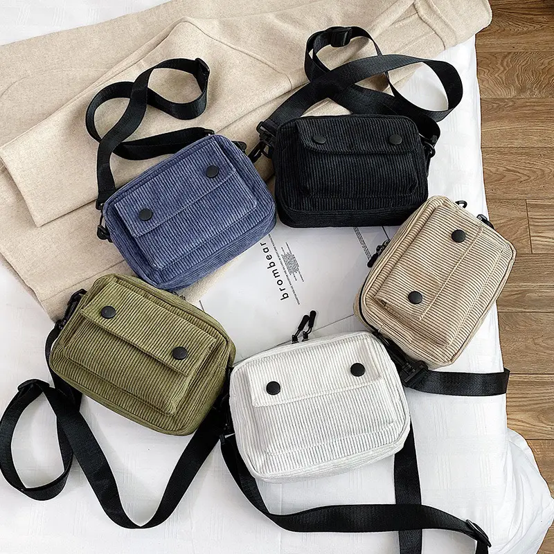Stilvolle Cord-Vordrucktasche  kompakt, vielseitig und langlebig mit verstellbarem Riemen niedliche Cord-Vordrucktasche für den täglichen Gebrauch