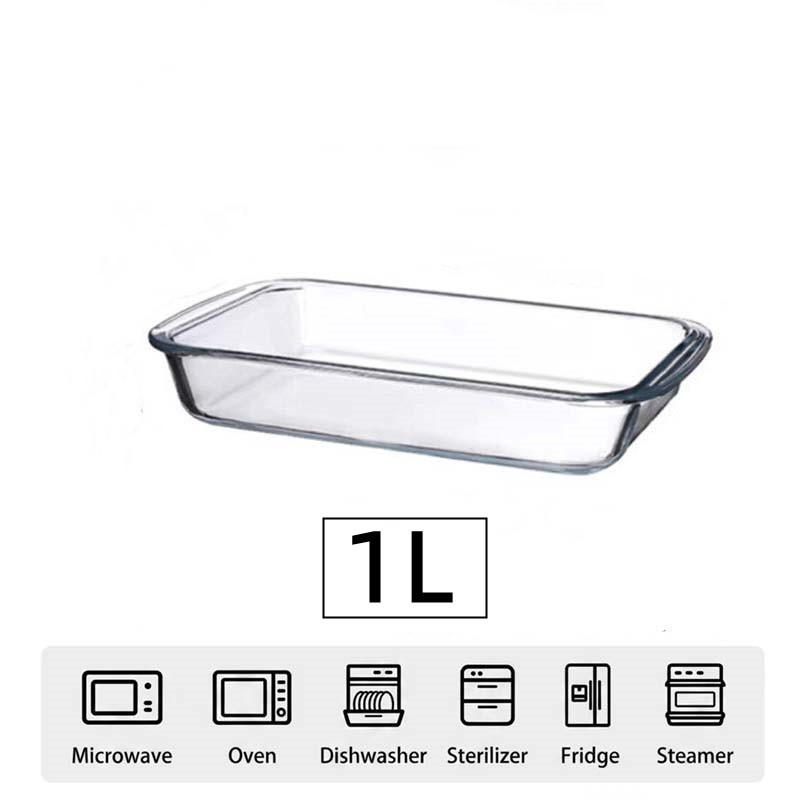 Molde rectangular transparente para hornear - 1L