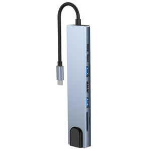 Aluminum <strong>USB</strong> Hub <strong>USB</strong> <strong>Type</strong> C Hub <strong>3</strong> <strong>0</strong> Multi Function Adapter 8 in <strong>1</strong> for Macbook OEM Brand