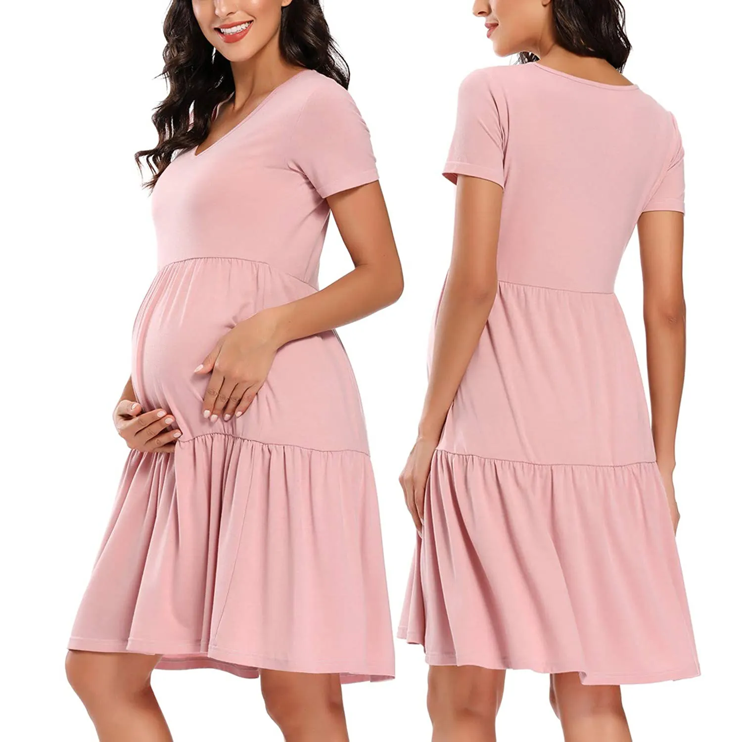 Ladymate roupa de maternidade para mulheres, roupas de maternidade impressão de bolinhas casuais para mulher grávida