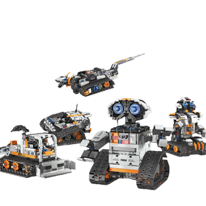 Kreative pädagogische DIY kleine Partikel Baustein Set 5 in 1 Programmierung elektrische Fernbedienung Roboter Ziegel Baustein - Product Image 1