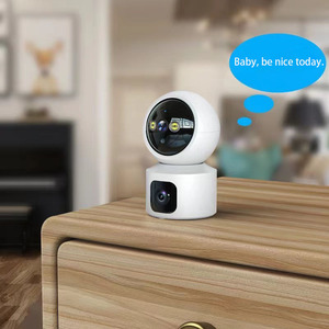 2024 NEU 3MP kabellose Baby-Mini-Kamera mit Doppelobjektiv Baby Indoor Zwei-Wege-Audio Langstreckenbild 2304X1296 3MP WLAN Doppelobjektiv Baby-Kamera