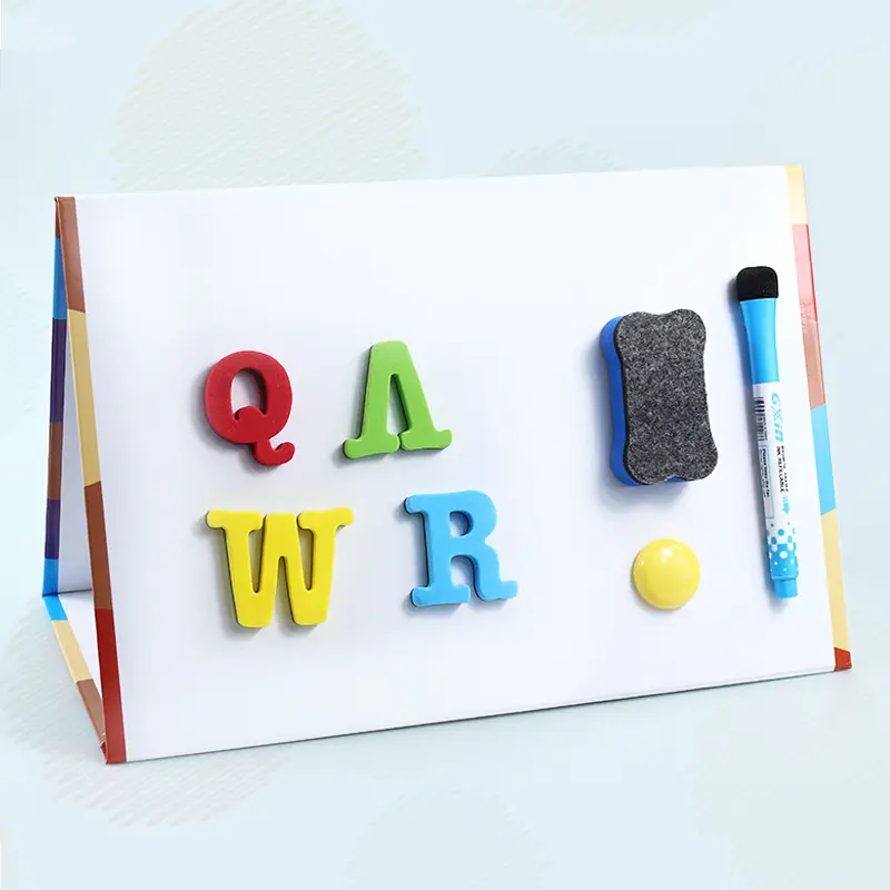 English ABC letters EVA Magnetic Tabletop Desktop triangle whiteboard customized double-sided foldable erasable children's board
