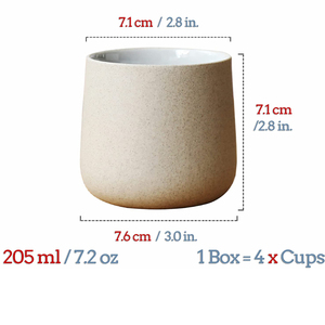 マルチセラミックカラーミックスパッキング4個セット7.2オンスハンドルなしアジア酒カップ日本茶セット - Product Image 4