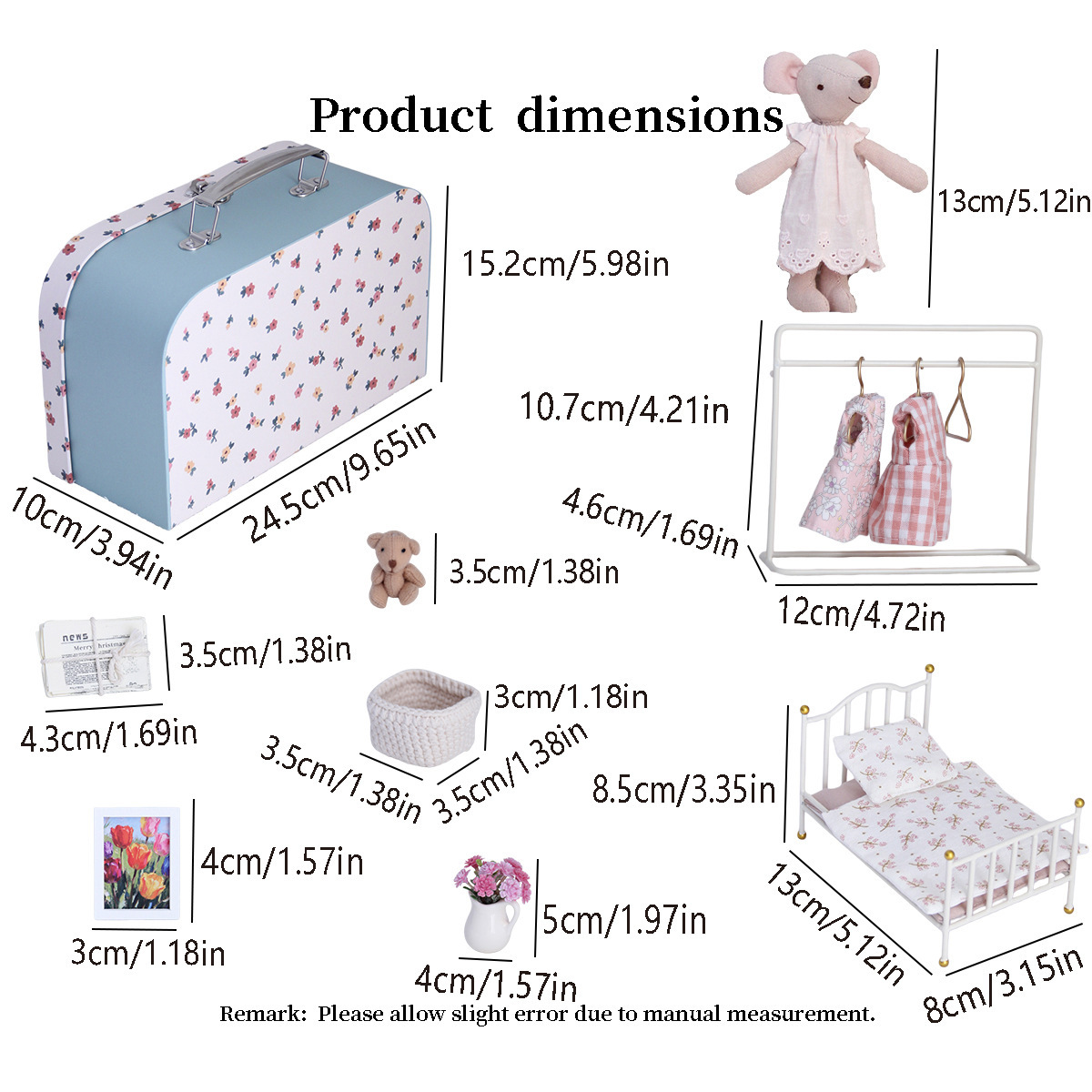 Set 3-avec peluche souris