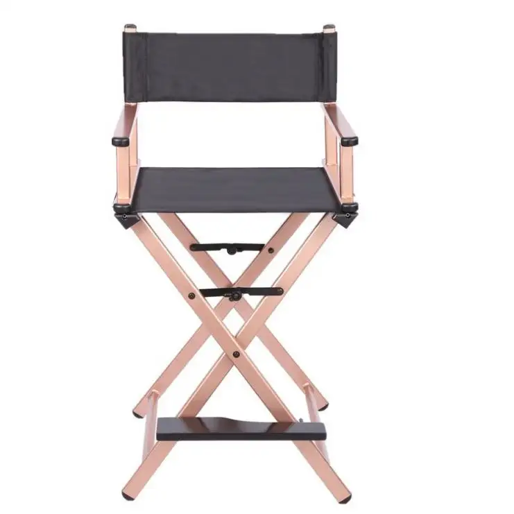 2023 Suessen vente en gros d'alliage d'aluminium chaise portative pliante de maquillage chaise extérieure de directeur de loisirs de pied haut