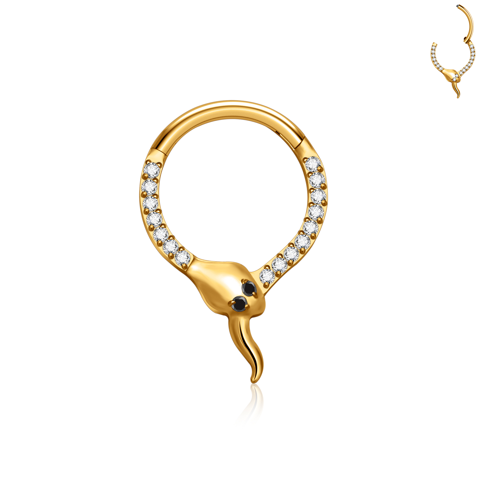 Design 2 Or Noir Zircon Yeux