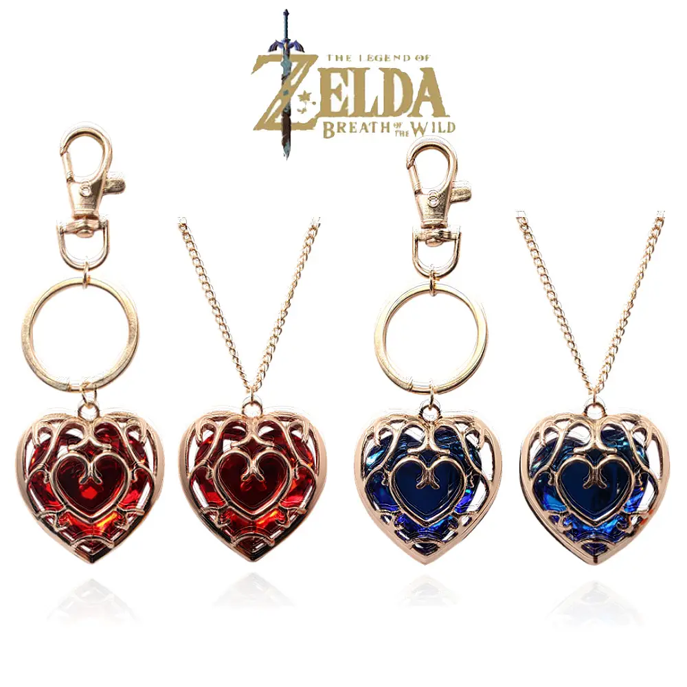 Coração Recipientes Cristal Corações Pedras Colar Pingente Link Skyward Sword Red Colar Coração