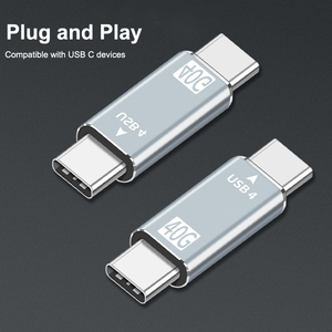 USB-C USB 3.1 40Gbpsアダプターオスおよびオス-オスUSB4アダプターforMacbook Pro Air for Dell ThunderboltラップトップおよびタイプCデータ - Product Image 6