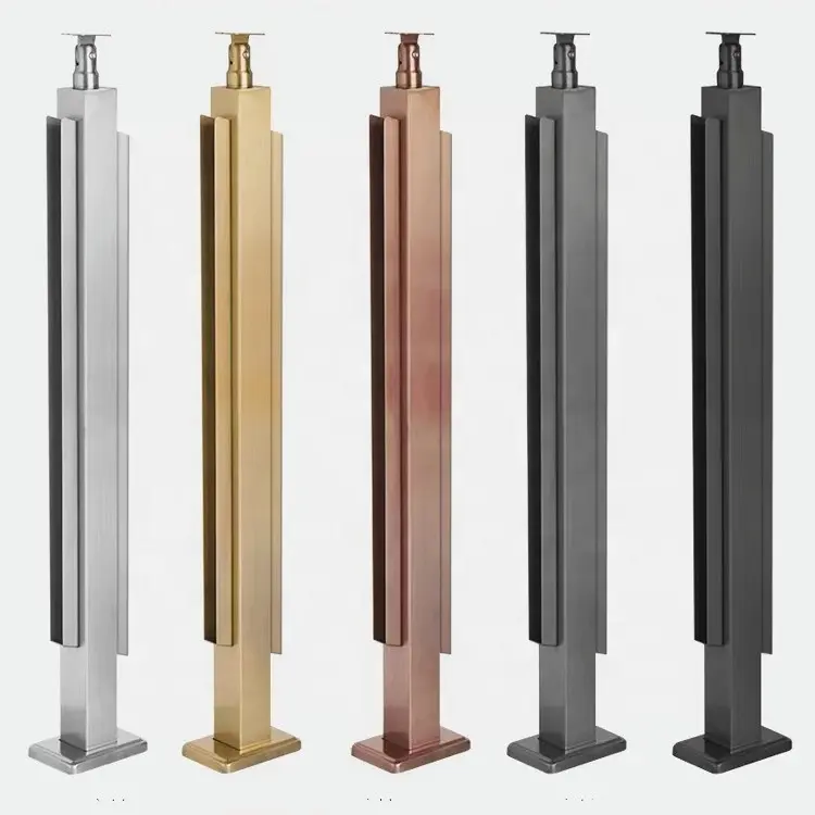 Precio directo de fábrica barra barandilla de acero inoxidable 316 vidrio escalera barandilla diseño barra cable barandilla poste