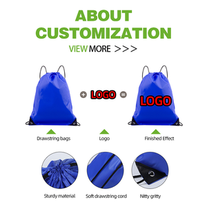 Custom Logo Wholesale Promotional Polyester <strong>Nylon</strong> Drawstring 30cm Shop and Backpack Draw <strong>String</strong> Bags - Product Image 3