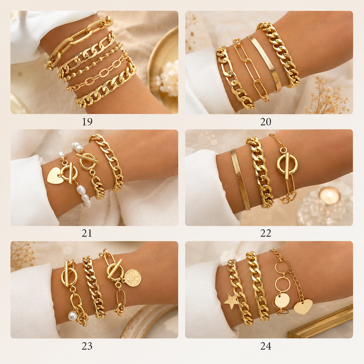 Bracelets 19 to 24