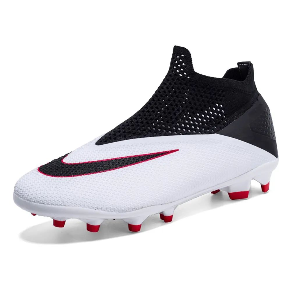 Botas de fútbol para hombre, zapatos de fútbol de tobillo alto para hombre, zapatillas deportivas transpirables de tobillo alto, botas de fútbol para exteriores