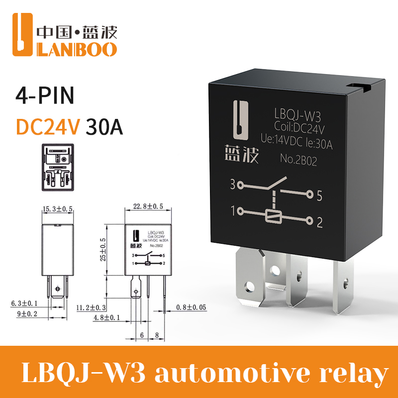 24V/4Pin/1NO/30A Automotive Relay