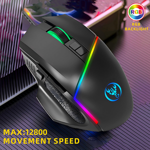 HXSJ A876Pro cablato RGB retroilluminato Mouse da gioco 8 pulsanti Macro programmabile 1000HZ ergonomico USB nuovo arrivo per gli utenti di Laptop - Product Image 5