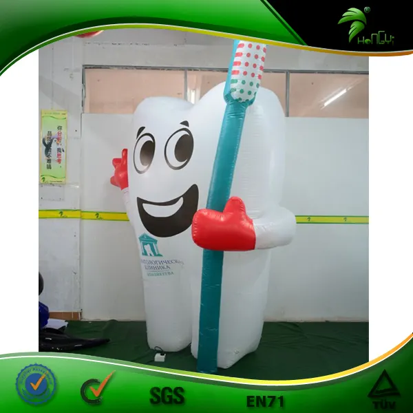 Dente inflável de design único, balão em forma de dente, balão de personagens personalizados