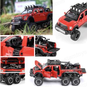 1:24 Raptor döküm alaşım araba modeli mini araba Metal ışık ve ses ile geri çekme araba modeli çocuk - Product Image 5