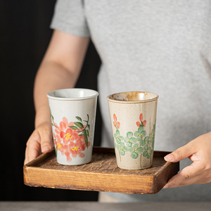 Özel Logo desenler pürüzsüz sırlı el-boyalı porselen fincan öğleden sonra ofis ev için çay bardağı Saucer seramik kahve fincanları - Product Image 4