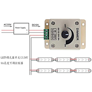 DC12-24V 8Amp 0%-100% PWM Dimming Controller per illuminazione LED nastro luci nastro Dimmer compatibile con Highbay - Product Image 6