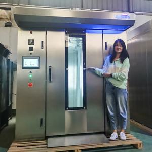 Bread Machine Customize 32 Tray <strong>Gas</strong> Rotary <strong>Oven</strong> W/ Siemens PLC Rack Trolley <strong>Oven</strong> for Bakery baguette Croissant Toast Round Bun - Product Image 5