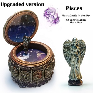 Custom Vintage <strong>Wind</strong> <strong>up</strong> Constellations Rotating Goddess Twinkling Resin Carved Mechanism Music Box with <strong>LED</strong> - Product Image 5
