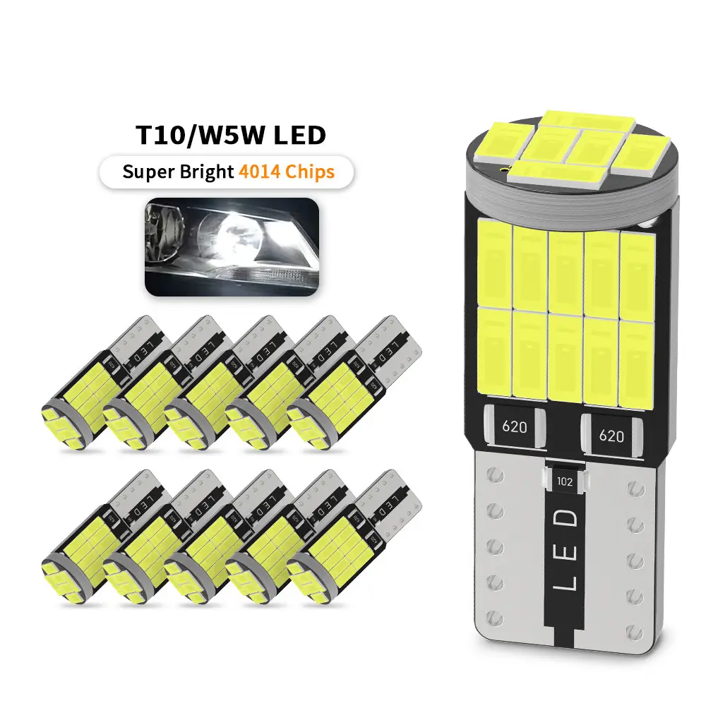 2 adet Led Canbus Canbus T10 LED ampul 4014 için otopark pozisyon işık iç okuma sinyal lambası park lambası oto araç