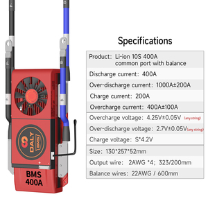Li-ion Daly smart bms 400A 36V 10s 3.7V con schermo LCD UART BT la comunicazione RS485 può monitorare e programmare