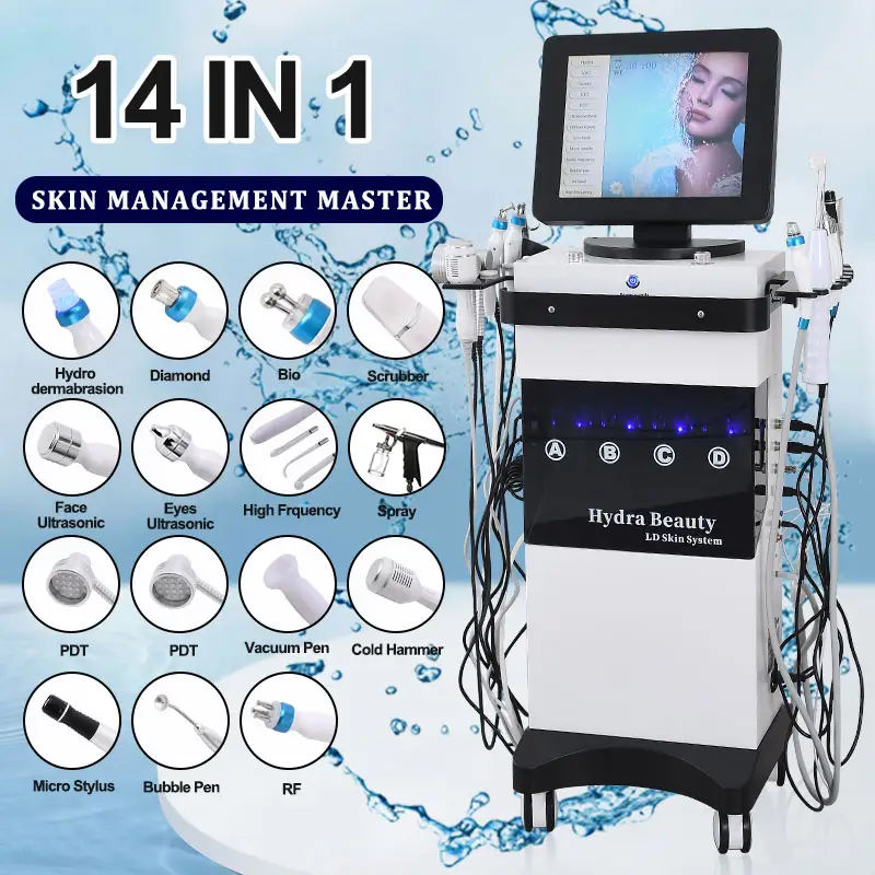 2024 Oxygen Jet 14 In 1 Hydrodermabrasion Skin Care hydrofacial Hydra Water Facial Machine Hydrofacials Machine