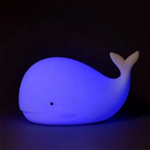 Wholesale Silicone Night <strong>Light</strong> Children Bedside Lamp USB Charging Whale Touch <strong>Sensor</strong> Tap Control Night <strong>Light</strong> for Baby Kids Gift - Product Image 2