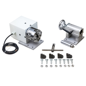 4th <strong>Axis</strong> Dividing Head 6:1 <strong>Rotation</strong> <strong>Axis</strong> <strong>CNC</strong> Rotary <strong>Axis</strong> 4 Jaw Chuck 80mm Activity Tailstock for <strong>CNC</strong> <strong>Router</strong> Engraver Milling - Product Image 3