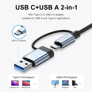 便携式7合1 USB 3.0和Type-C/usb-c转USB 3.0 2.0集线器适配器扩展坞 - Product Image 5