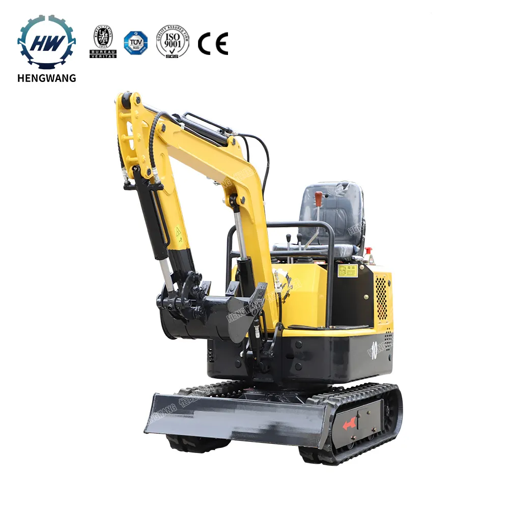 HengWang HW-10 mini digger attachments excavator steel tracks 1 ton