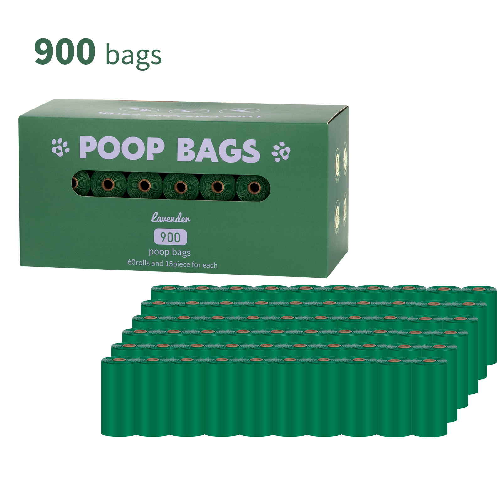 สีเขียวล้วน บรรจุกล่อง 60 ม้วน
