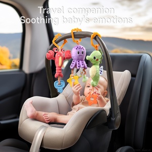 Tumamaキッズベッドティーザーガラガラおもちゃぬいぐるみマリンタツノオトシゴタコロブスターベビーベッドカーシートベビーカーハンギングソフトベルおもちゃ