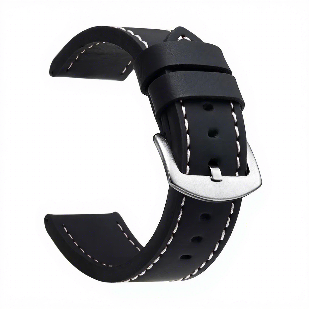 Black band white thread-silver buckle