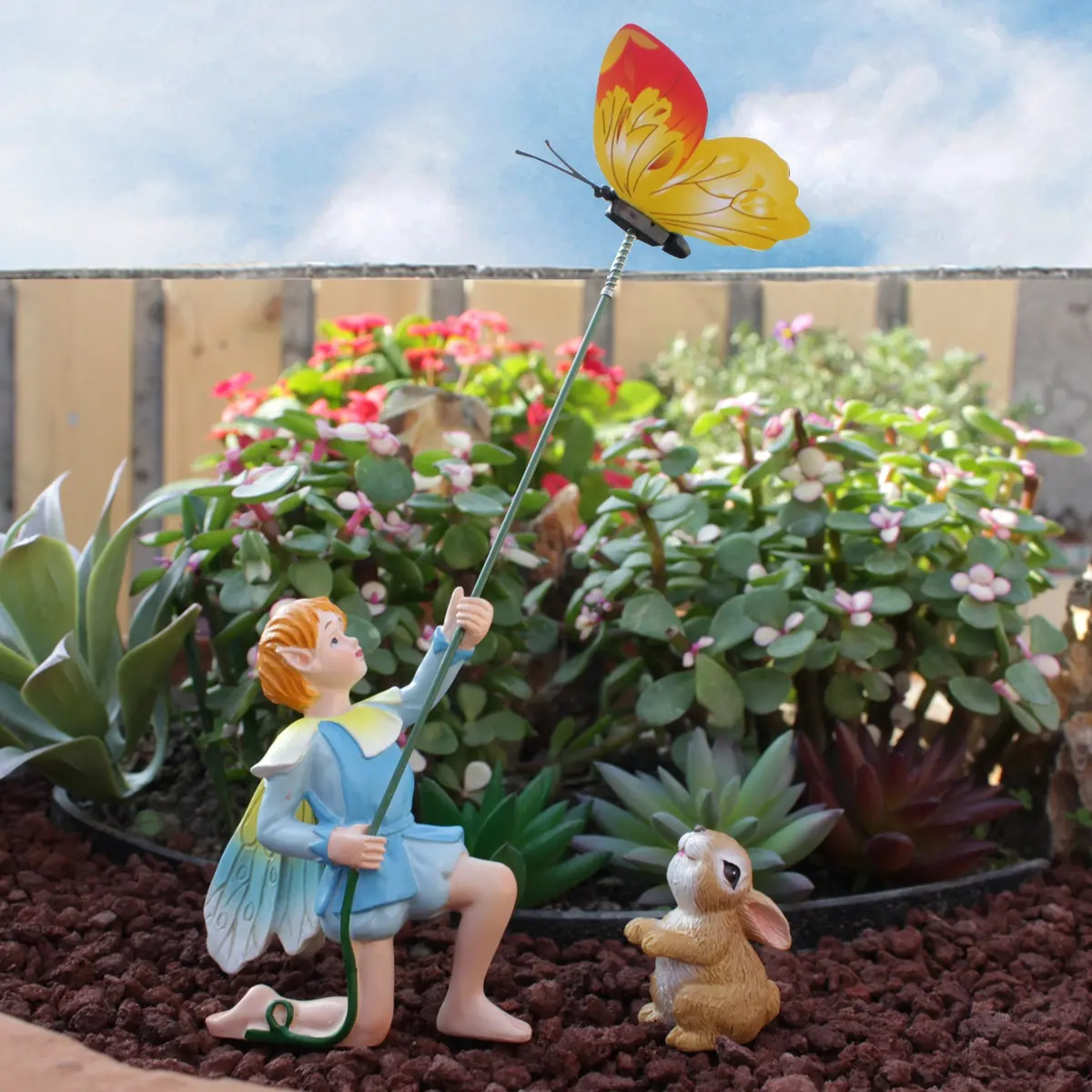 Decorazione del Mini giardino in resina personalizzata con regalo di natale unico per bambini e coniglio in resina arredo per esterno vaso di fiori accessori decorativi