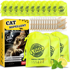 12 pak kantong pengusir kucing alami, pencegah bau dalam ruangan luar ruangan Mint aksi ganda & Formula Lemon untuk furnitur kebun - Product Image 1