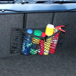 Portabagagli per bagagliaio per sedile rete con filo elastico adesivo magico in rete portaoggetti per Auto Organizer - Product Image 4
