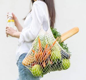 Lemonfilter Reusable Grocery Bags 5 Pack, Washable <strong>String</strong> Bag, Cotton Mesh Produce with Long <strong>Handle</strong> Net Tote Bag for Fruit - Product Image 6