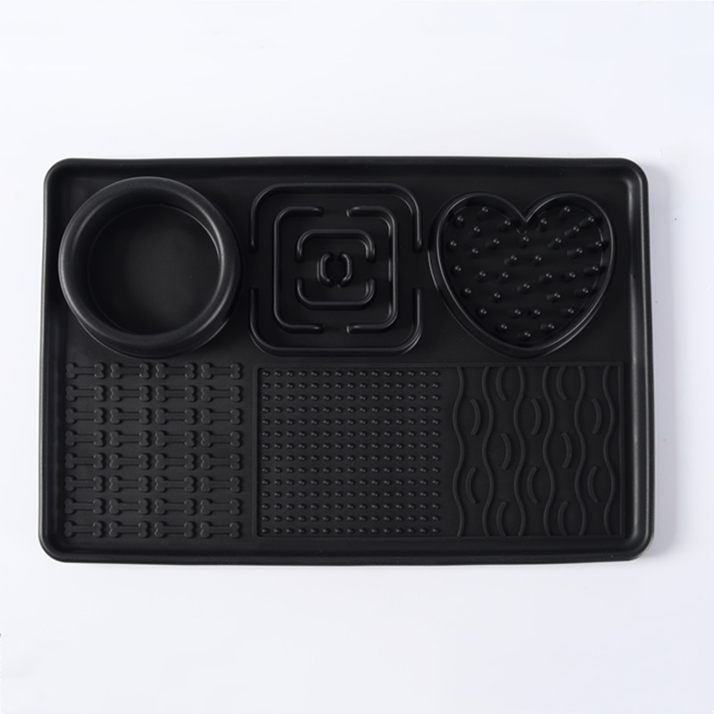 Grand tapis de slow food noir pour animaux de compagnie