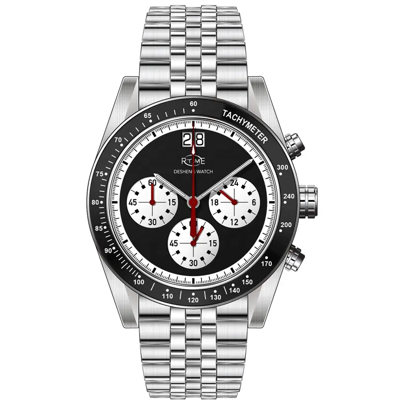 Progetta il tuo orologio giappone VK73 cronografo al quarzo montre homme orologi personalizzati
