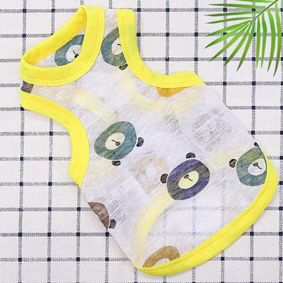 Cool tank top with multiple bear head designs and yellow trim